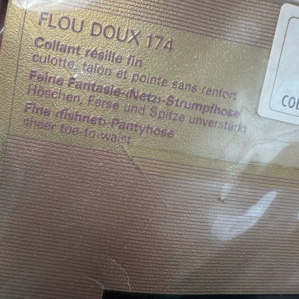 Fogal Size Large Flou Doux 174 Pantyhose Fine Fishnet Sheer Noir Black NWT‎